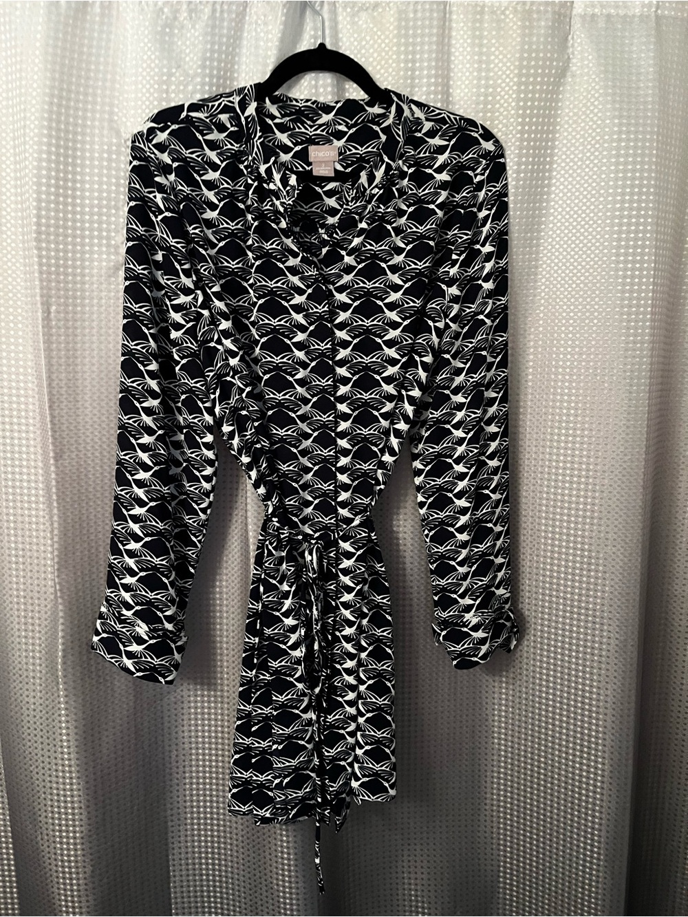 Chico's Navy and White Printed Dress